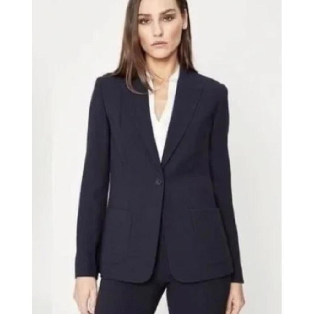 Elie Tahari Tailored Navy Blazer – Size 12 – Classic One Button Jacket